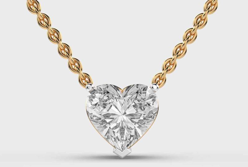 Heart Shape Diamond Solitaire Necklace