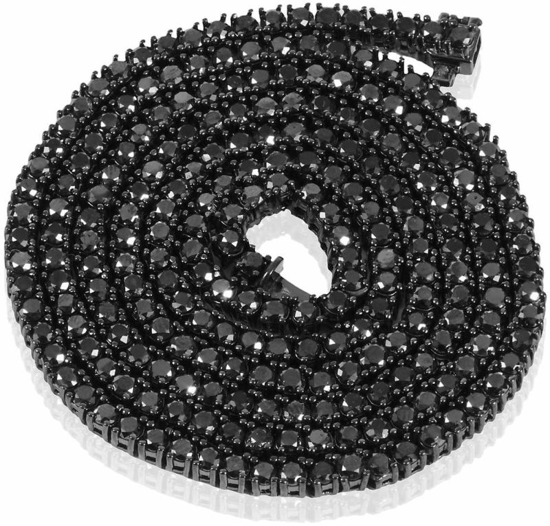 Hip Hop Style Black Diamond Chain