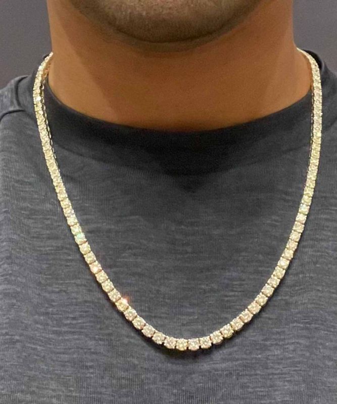 Men’s Gold Diamond Tennis Necklace