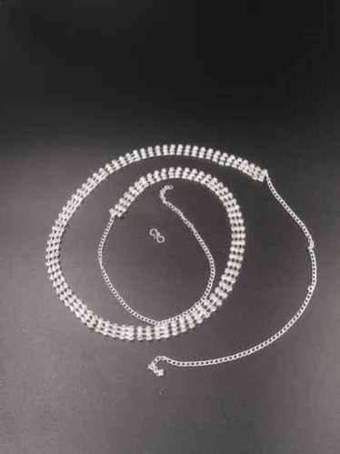 Silver Diamond Kamarband Waist Belt