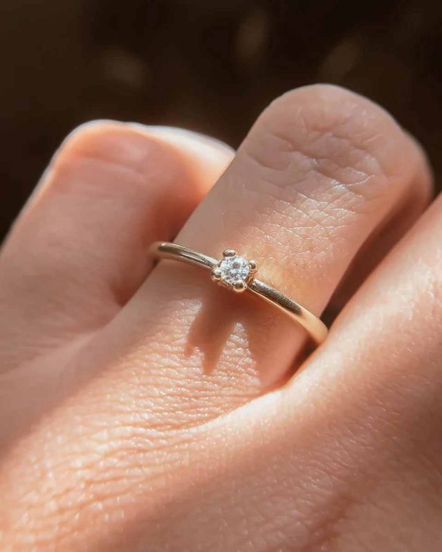 Solid Gold Diamond Promise Ring