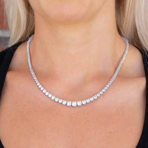 White Gold Diamond Eternity Riviere Necklace