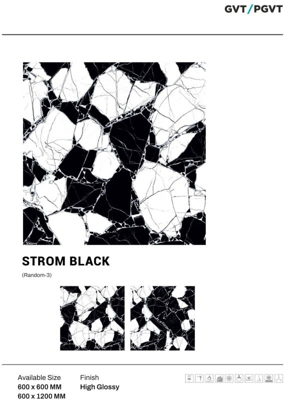 Black Glossy Square Mosaic Tiles