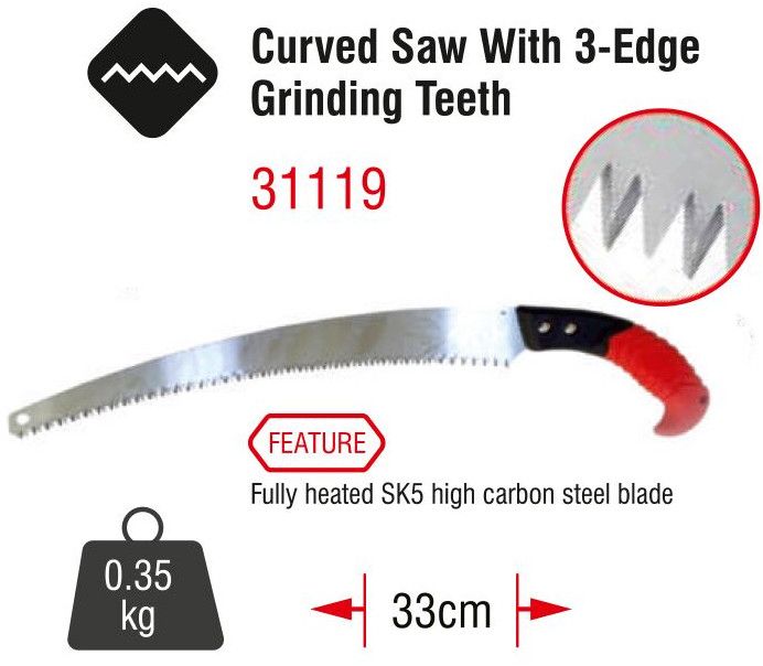 Curved Saw With 3-Edge Grinding Teeth