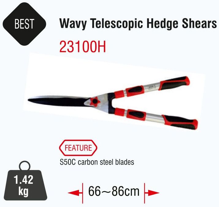 Wavy Telescopic Hedge Shears