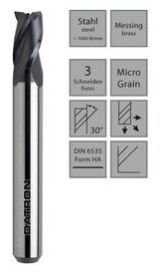 Micrograin Solid Carbide Triple Flute End Mill
