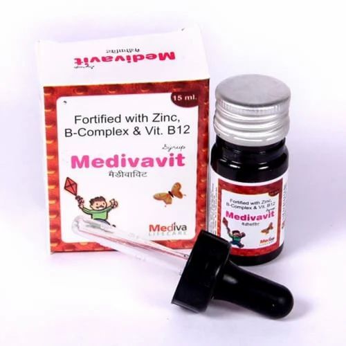 Medivavit Syrup, Packaging Type : 15ml Bottle (With Dropper)