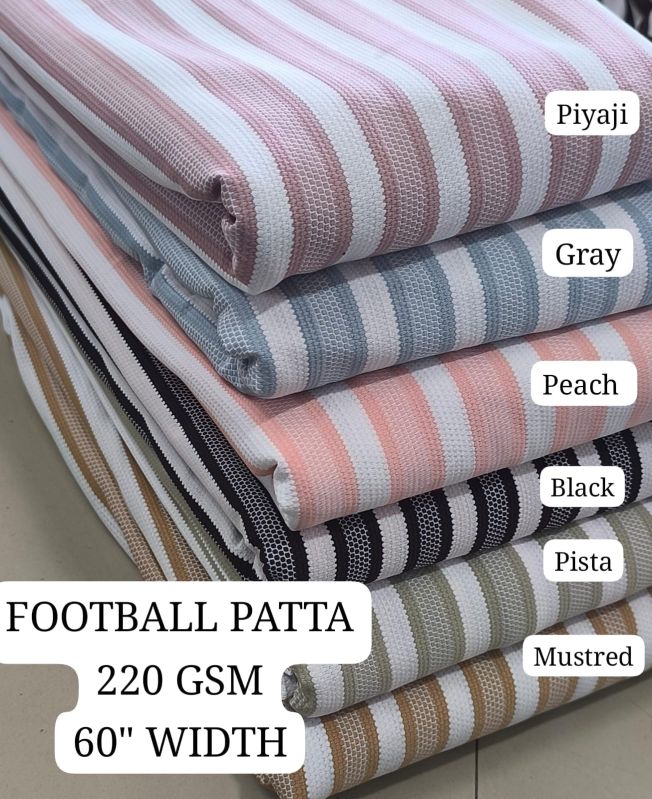 Football Patta Polyester Lycra Fabric - GSM 220 - T Shirt Fabric
