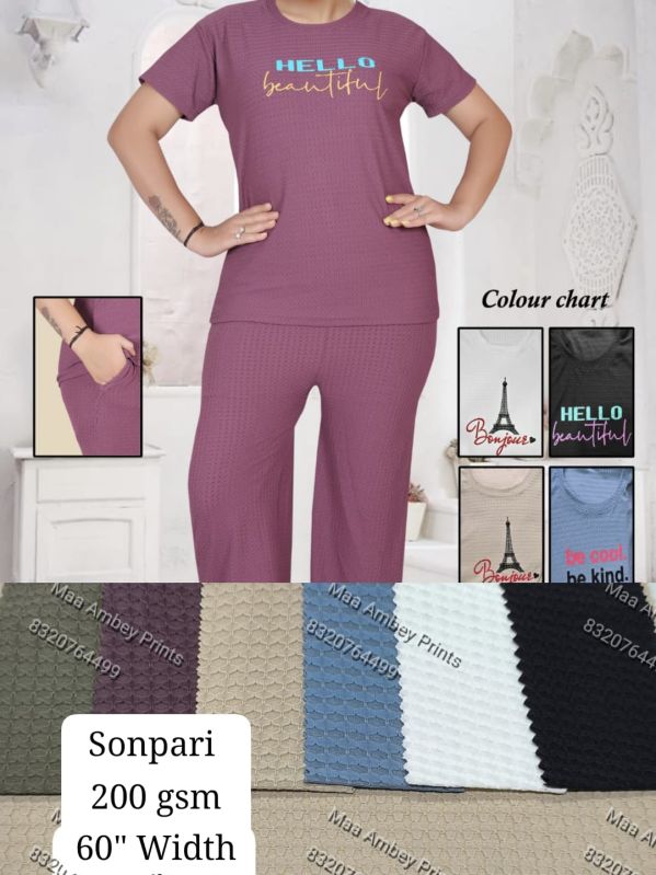 Sonpari Polyester Lycra Fabric - GSM 200 - T Shirt, Fancy Wear, Kids Wear Fabric