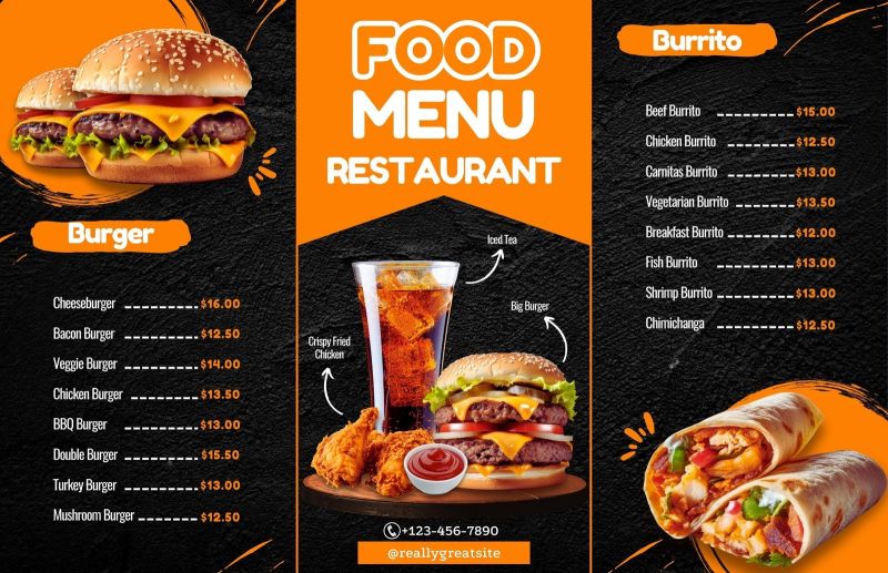 Compact Takeaway Menu Brochure