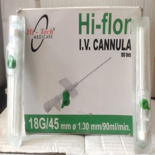 Plastic & Stainless Steel 18G I.v. Cannula, Color : Transparent