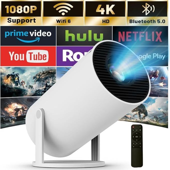 4k Wifi 6 Bluetooth Android System Mini Projector