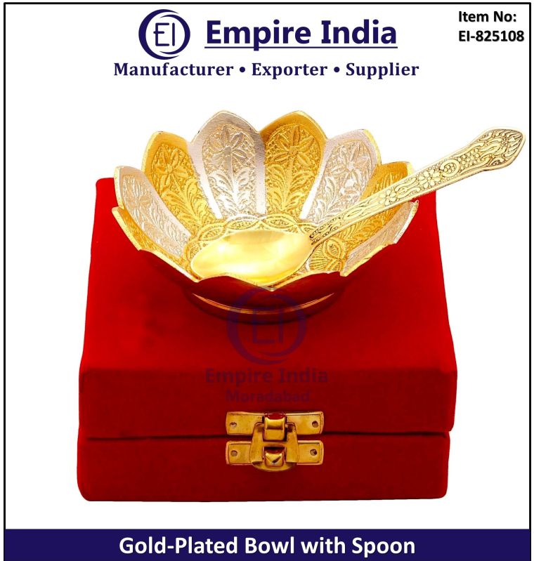 gold-plated Velvet Box Spoon Bowl Decorative Gift Set