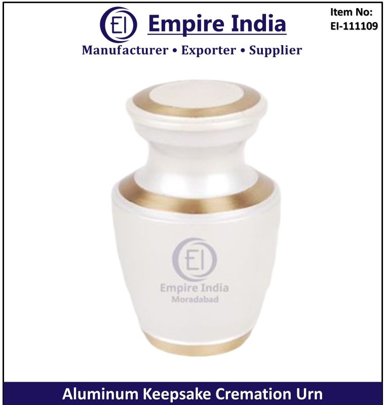 White Gold Aluminum Keepsake Cremation Urn