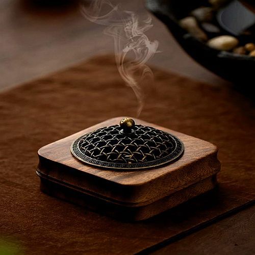 Wooden Square Incense Burner