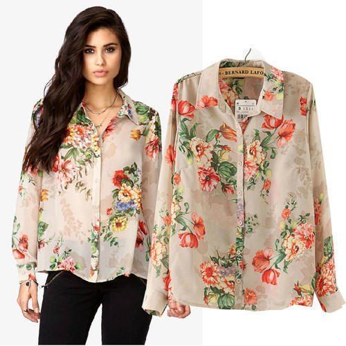 Stylish Ladies Georgette Printed Shirt