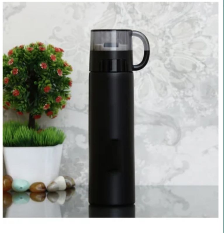 Stainless Steel Black Double Wall Thermos Water Bottles Capacity 500 MI