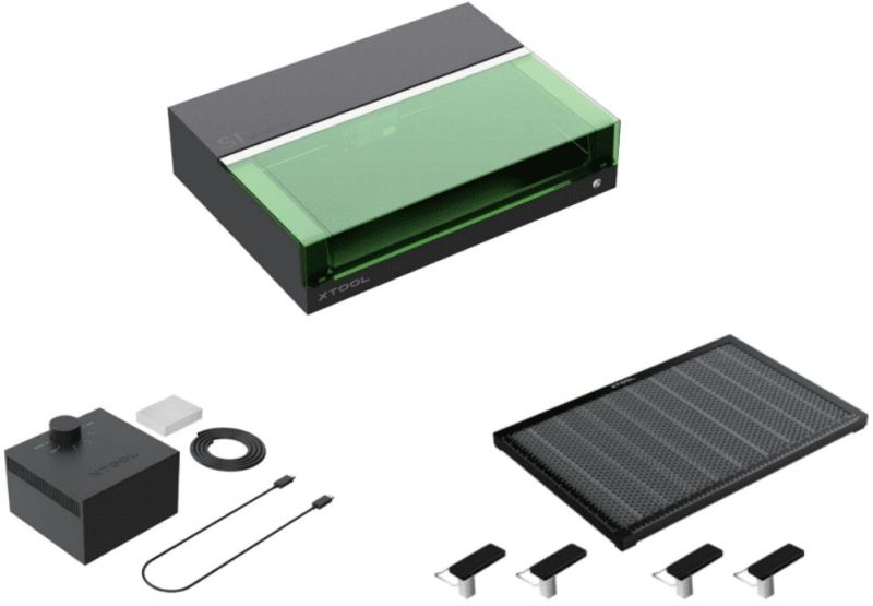 xTool S1 20W Dark Basic Bundle – Enclosed Diode Laser Cutter Class