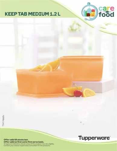 Plastic 1.2L Tupperware Keep Tab Containers for Ideal Storing Food Items