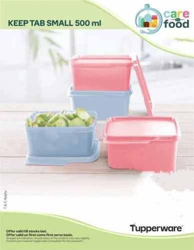 Plastic 500ml Tupperware Keep Tab Small Container for Food Storage