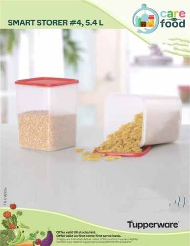 Plastic 5L Tupperware Airtight Container, Shape : Rectangular