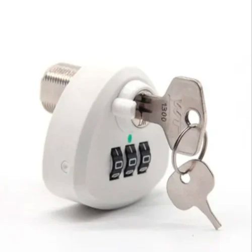 Zinc Alloy Plastic Mechanical Code Lock, Color : White