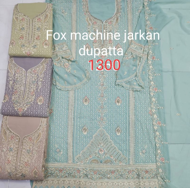 Ladies Fox Machine Jarkan Suit With Dupatta