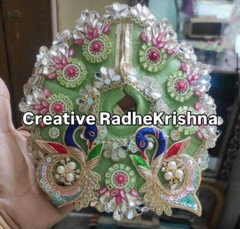 Green Peacock Feature Laddu Gopal Dress