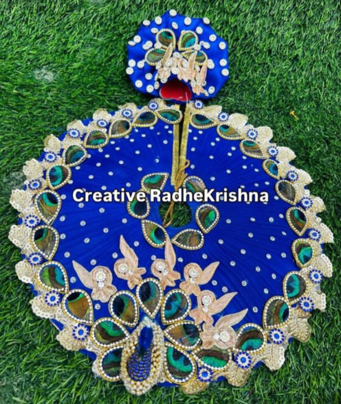 Peacock Design Laddu Gopal Fancy Poshak With Pagdi