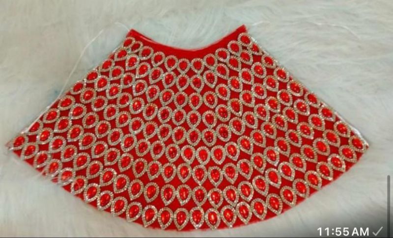 Red Heavy Stone Work Mata Rani Dress