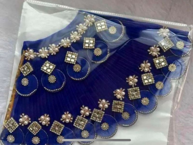 Royal Blue Stone Work Mata Rani Dress