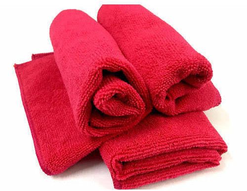 350 GSM Red Microfiber Cleaning Towel 40x40cm