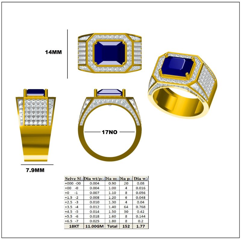 Mens Blue Sapphire Rings