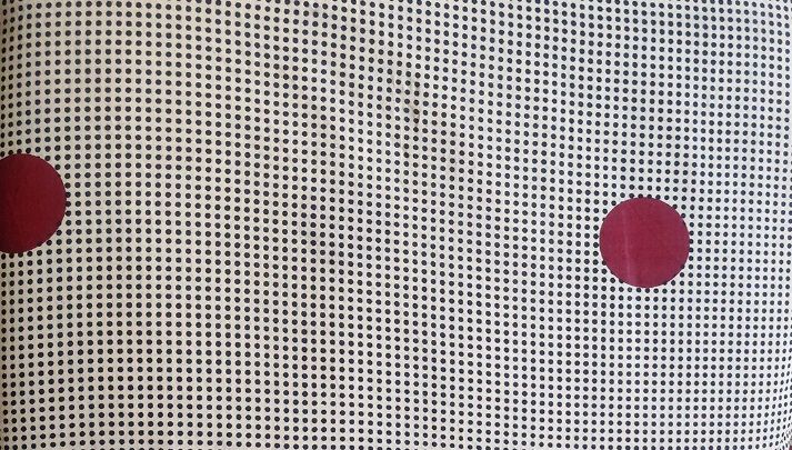 Bagru Red Polka Dots Hand Block Printed Cotton FABRIC-HF6392