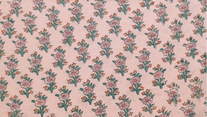 Butterscotch Hand Block Printed Cotton FABRIC-HF6390