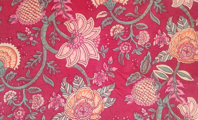 Red Floral Printed Cotton FABRIC-HF6395