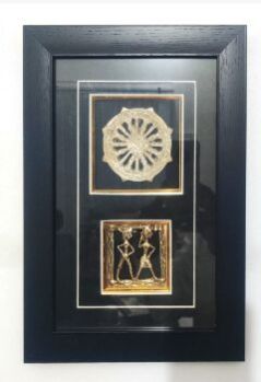 Handcrafted Konark Wheel Tribal Pattachitra Frame