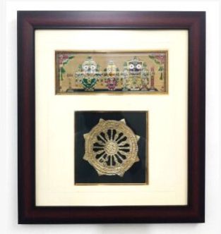 Handcrafted Konark Wheel with Jagannath Frame