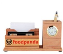 Natural Wood Table Top Watch Pen Stand