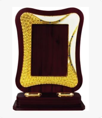 Rectangular Wooden Plaque With Golden Frame