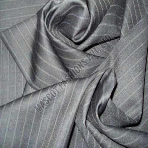 Striped Polyester Tropical Fancy Suiting Fabric, Color : Grey