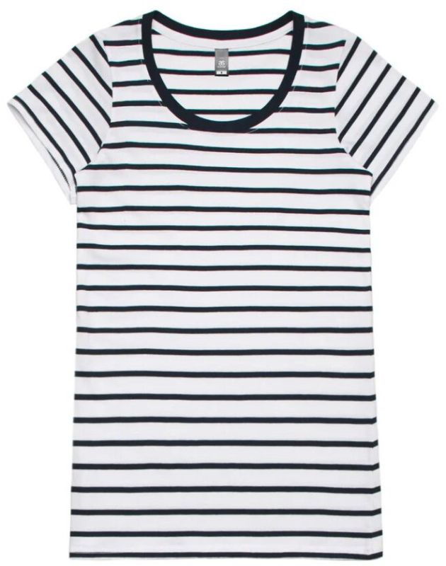 Women Loop Stripe Navy White T Shirt
