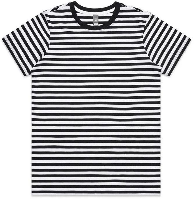 Women Maple Stripe tee- Shirt Black / White