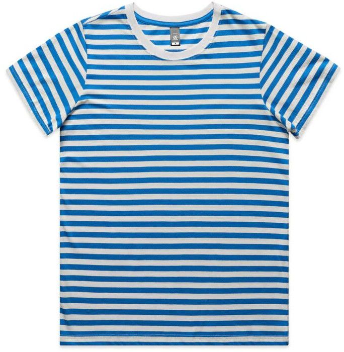 Women Maple Stripe tee- Shirt Natural/mid Blue