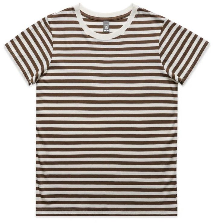 Women Maple Stripe tee- Shirt Natural/walnut