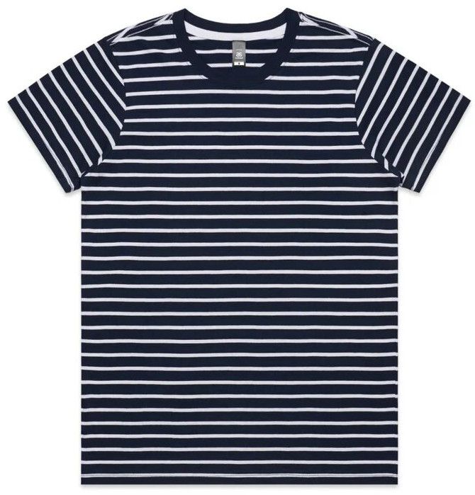 Women Maple Stripe Tee shirt- Navy/white