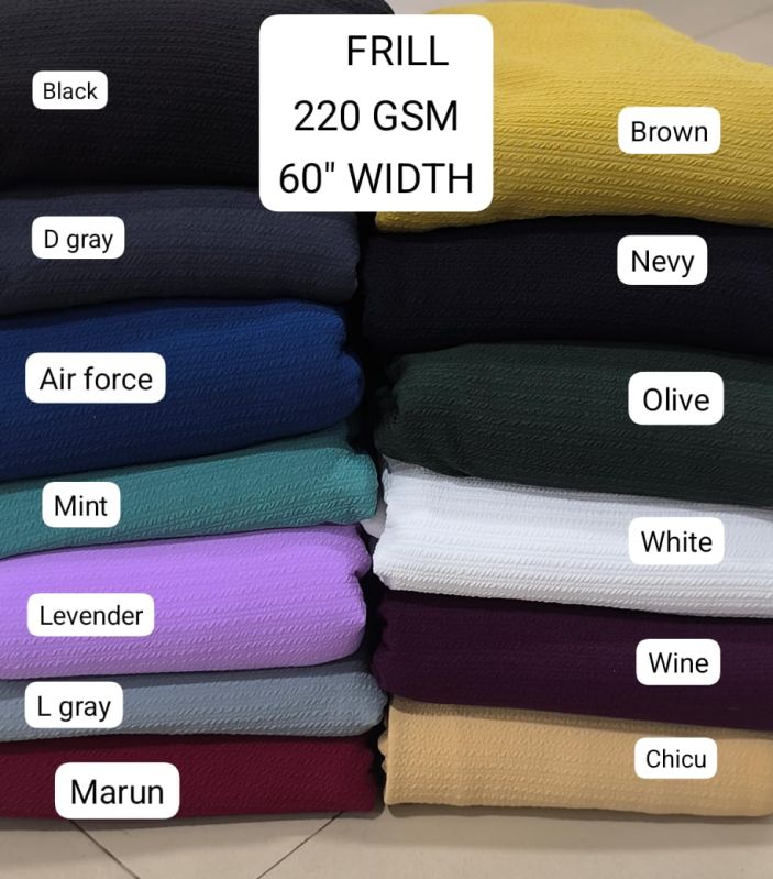 Frill Polyester Lycra Fabric