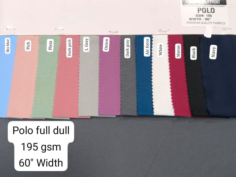 Polo Full Dull Polyester Lycra Fabric