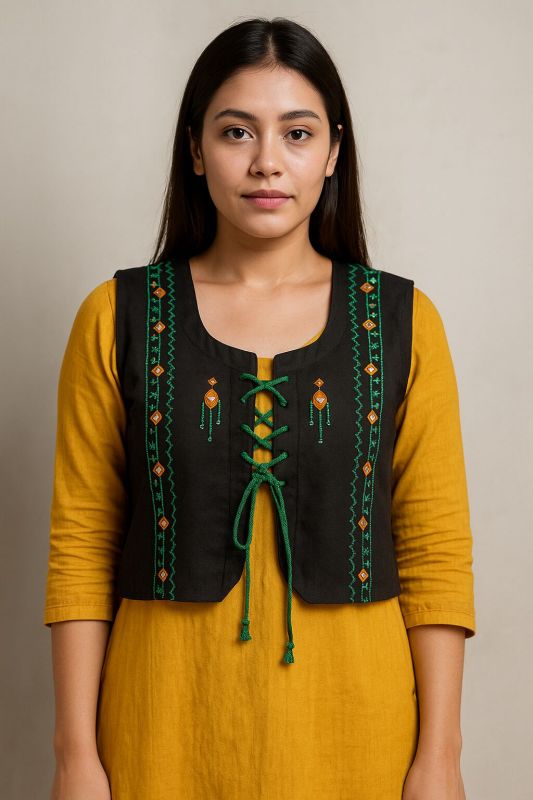 Womens Cotton Vestcoat Sleeveless