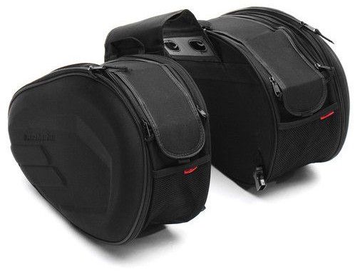 Plain Black PU Motorcycle Saddle Bag